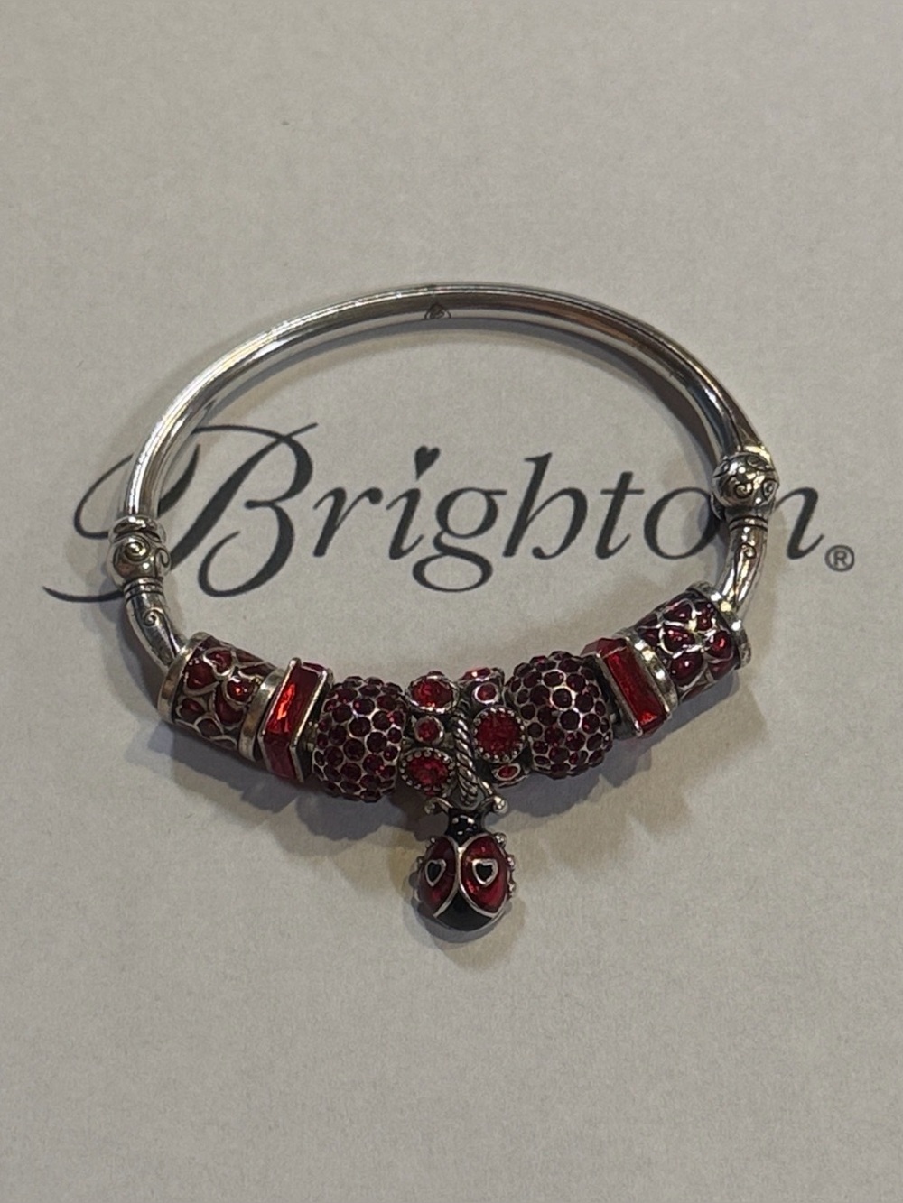 🆕🐞BRIGHTON Silver Charms Bangle Bracelet! Great gift idea ❤️